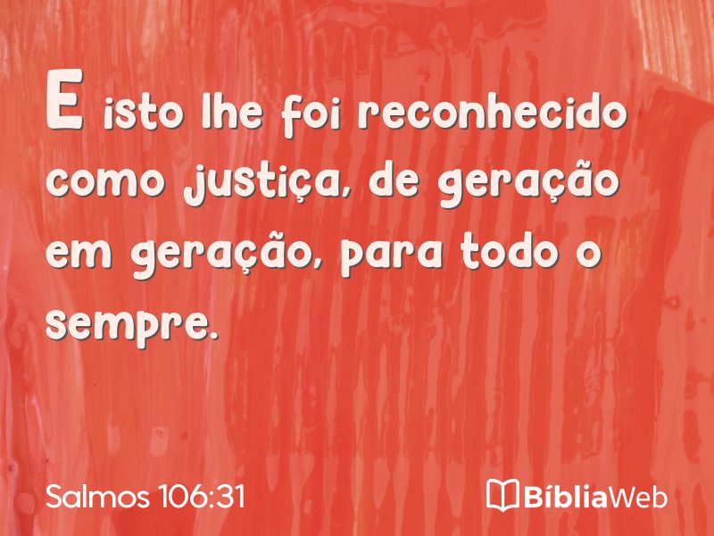 Salmos 106:31 em imagem para compartilhar
