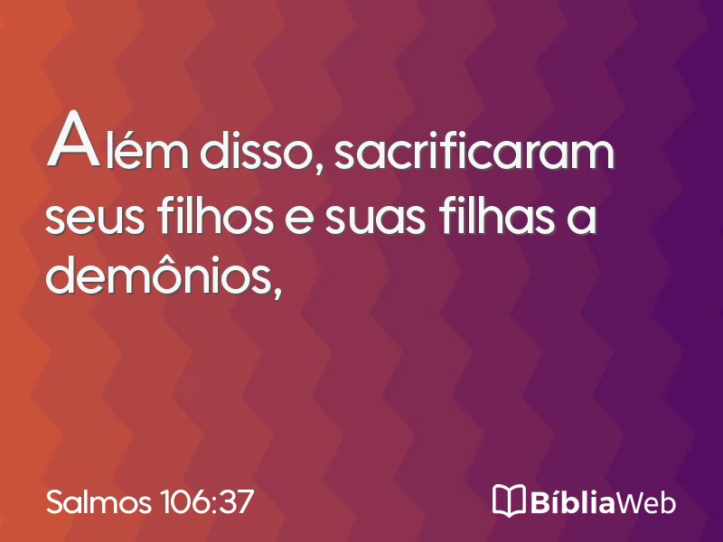 Salmos 106:37 em imagem para compartilhar