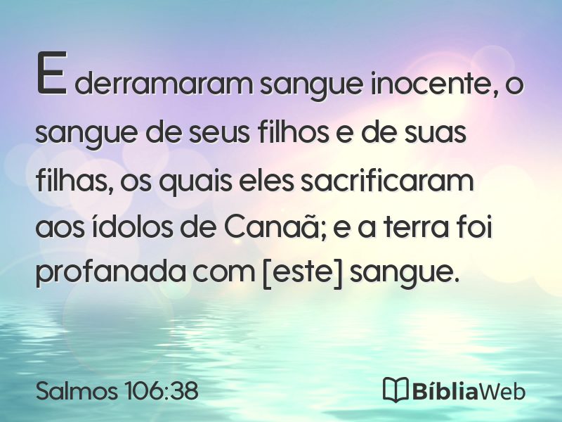 Salmos 106:38 em imagem para compartilhar