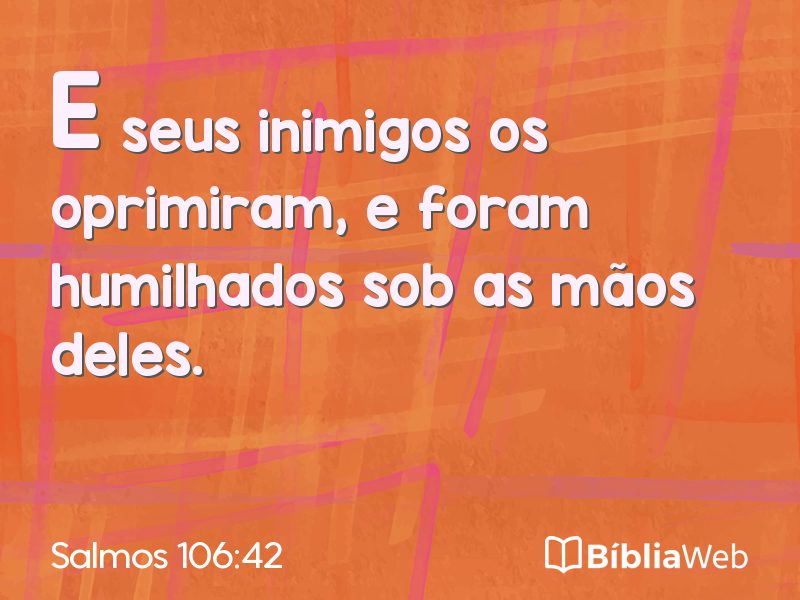Salmos 106:42 em imagem para compartilhar