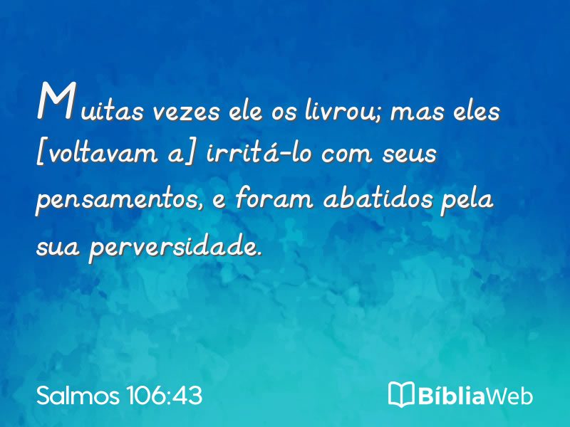 Salmos 106:43 em imagem para compartilhar