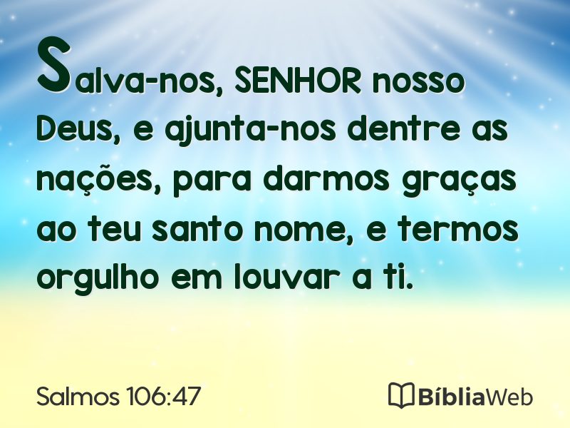 Salmos 106:47 em imagem para compartilhar