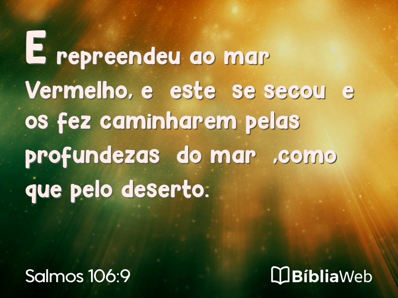 Salmos 106:9 em imagem para compartilhar