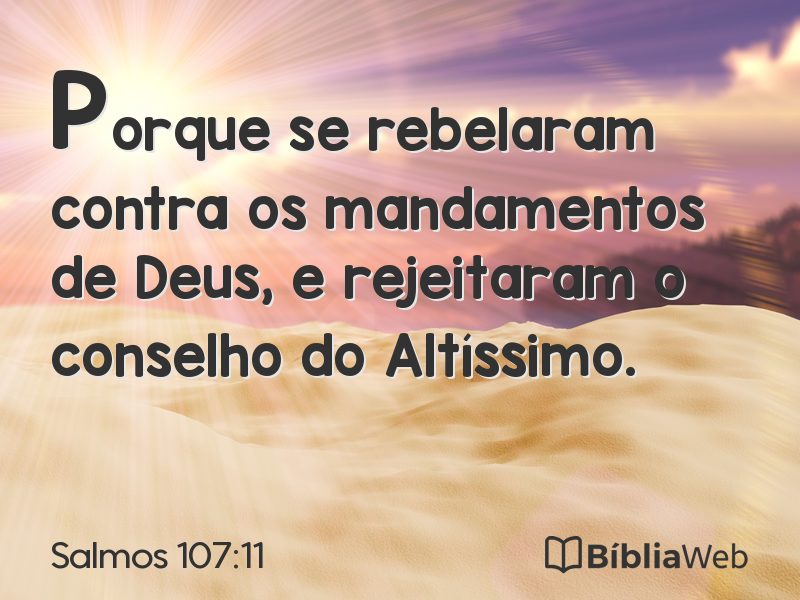 Salmos 107:11 em imagem para compartilhar