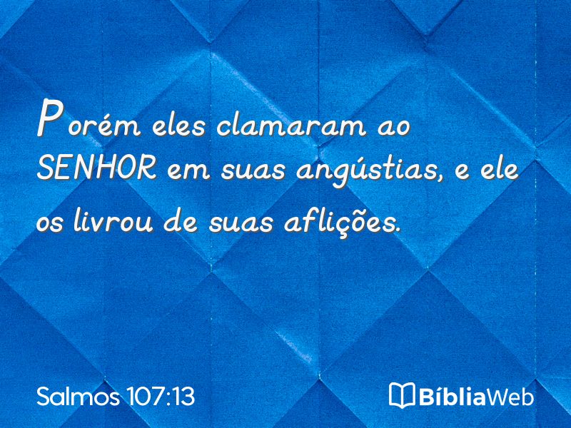 Salmos 107:13 em imagem para compartilhar