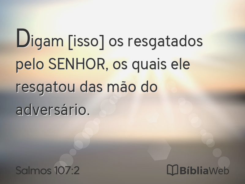 Salmos 107:2 em imagem para compartilhar
