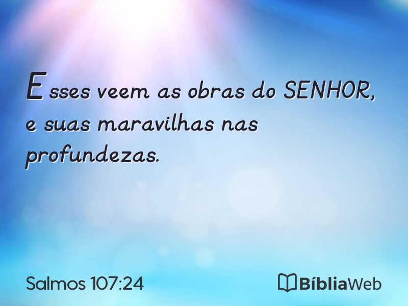 Salmos 107:24 em imagem para compartilhar
