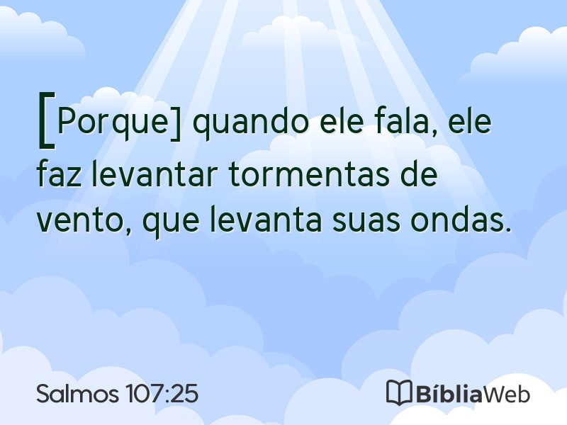 Salmos 107:25 em imagem para compartilhar