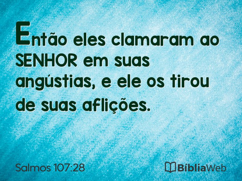 Salmos 107:28 em imagem para compartilhar