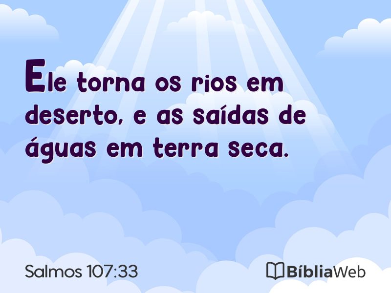 Salmos 107:33 em imagem para compartilhar