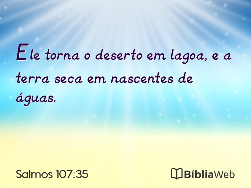 Salmos 107:35 em imagem para compartilhar