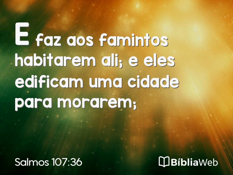 Salmos 107:36 em imagem para compartilhar