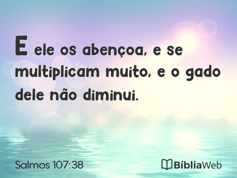 Salmos 107:38 em imagem para compartilhar