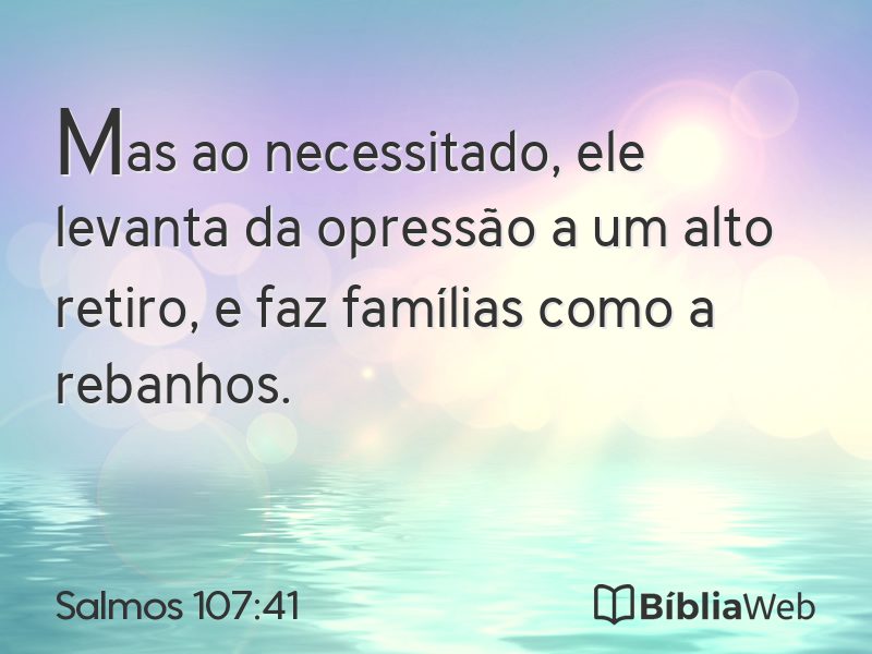 Salmos 107:41 em imagem para compartilhar