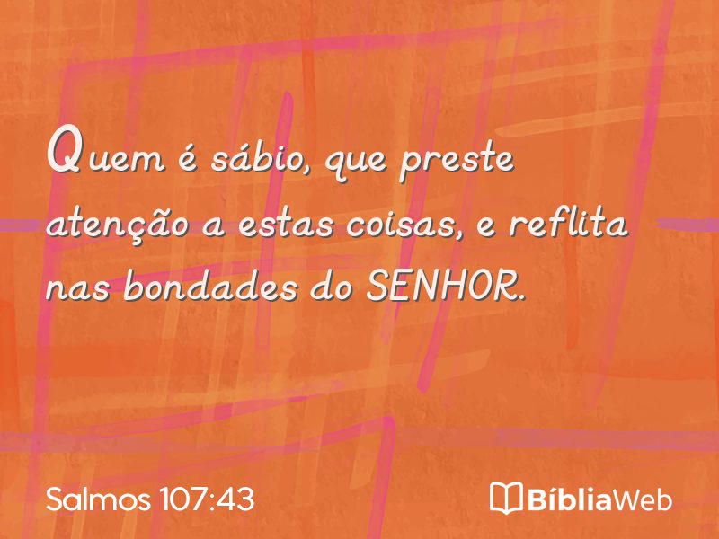 Salmos 107:43 em imagem para compartilhar
