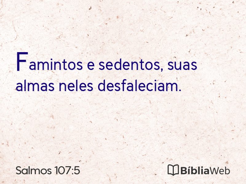Salmos 107:5 em imagem para compartilhar