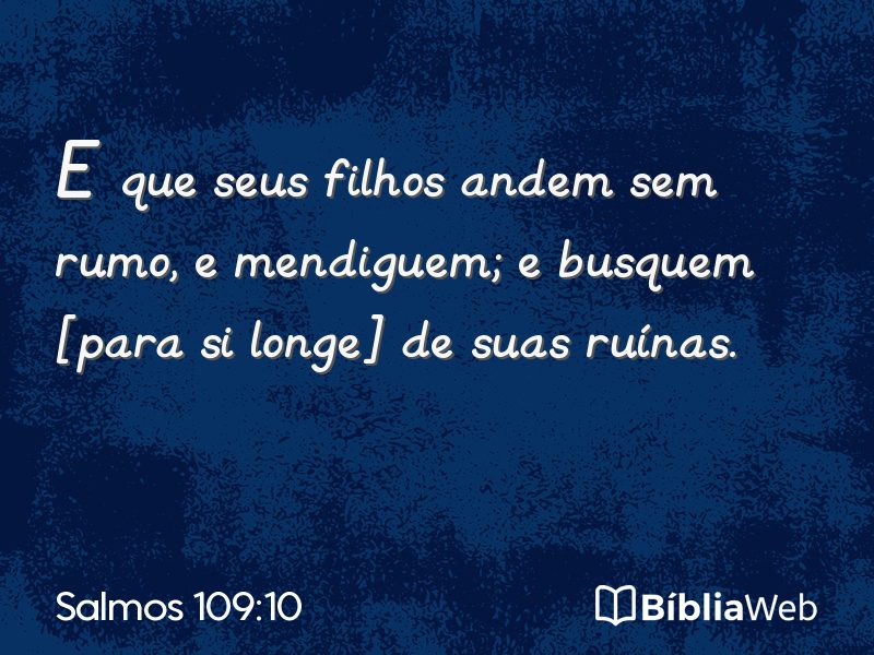 Salmos 109:10 em imagem para compartilhar