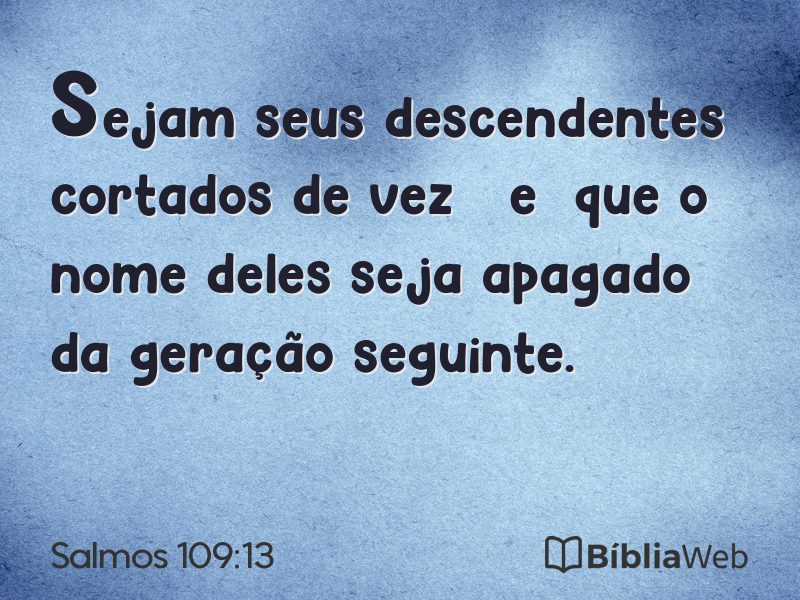 Salmos 109:13 em imagem para compartilhar