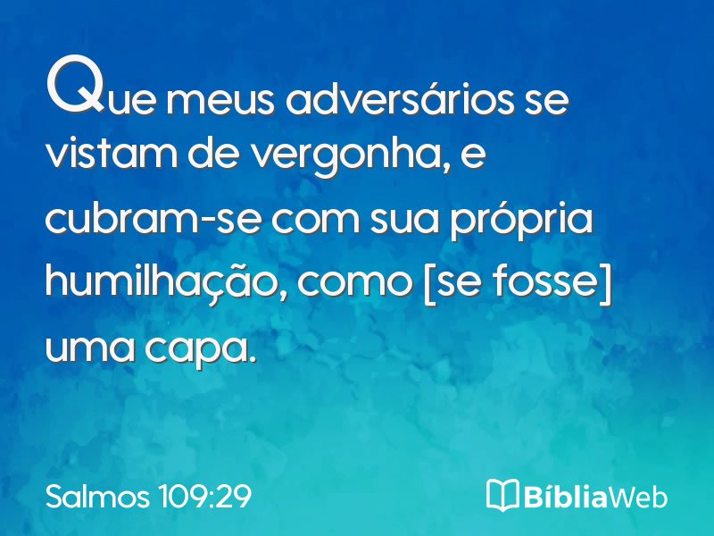 Salmos 109:29 em imagem para compartilhar
