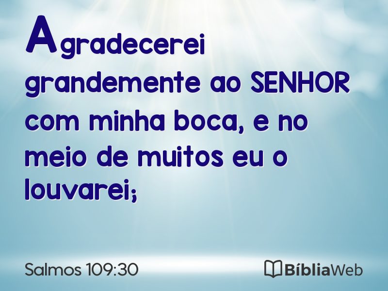 Salmos 109:30 em imagem para compartilhar