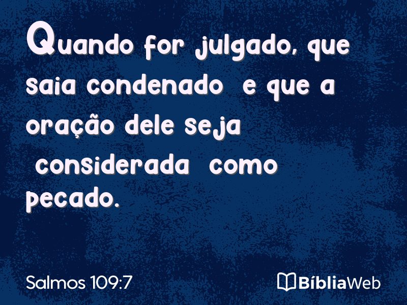 Salmos 109:7 em imagem para compartilhar