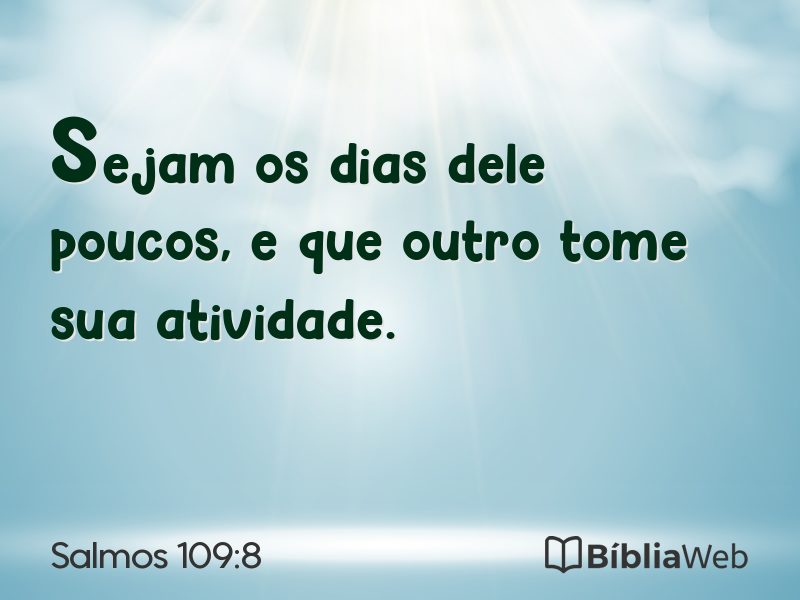 Salmos 109:8 em imagem para compartilhar