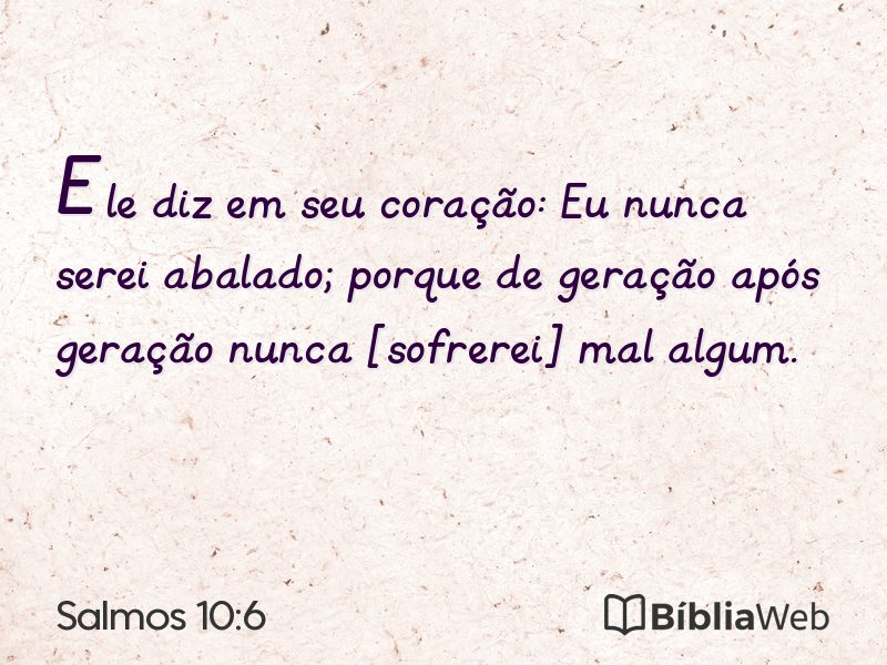 Salmos 10:6 em imagem para compartilhar