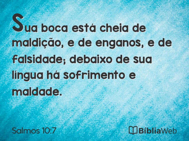 Salmos 10:7 em imagem para compartilhar