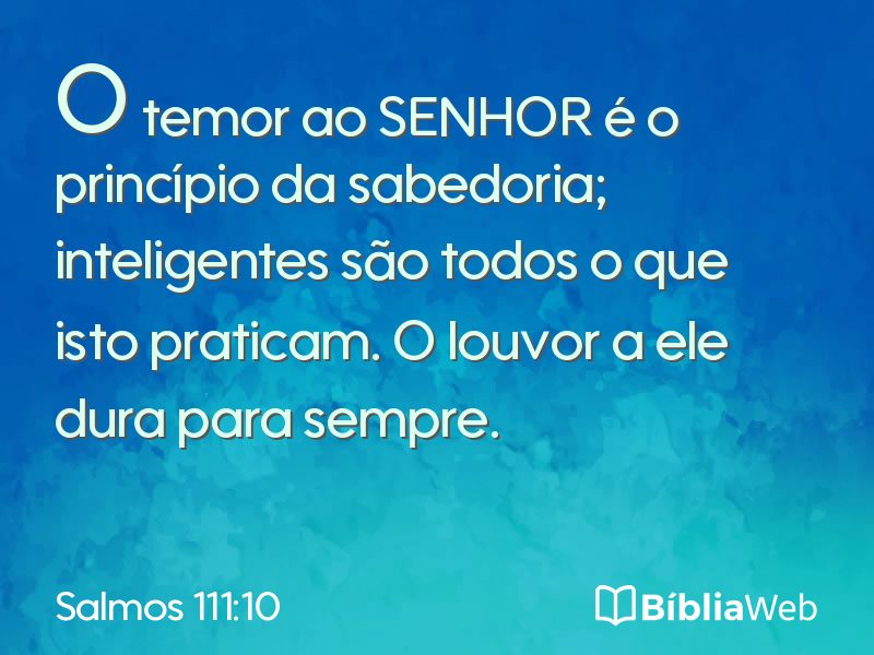 Salmos 111:10 em imagem para compartilhar