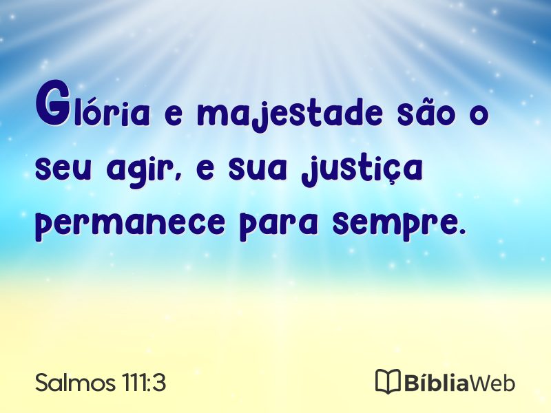 Salmos 111:3 em imagem para compartilhar