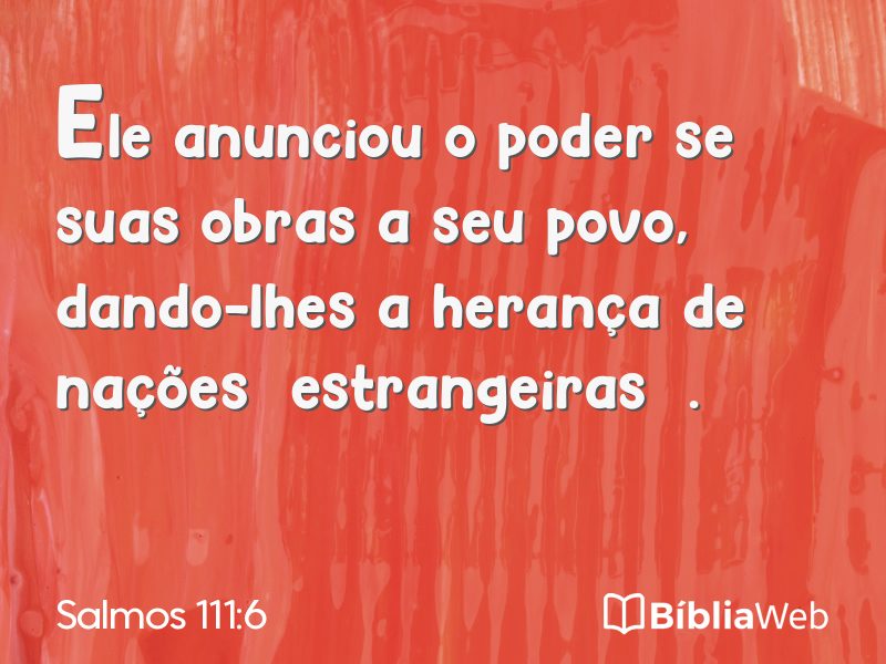 Salmos 111:6 em imagem para compartilhar