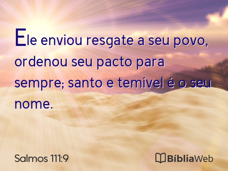 Salmos 111:9 em imagem para compartilhar