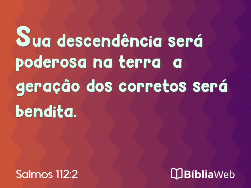 Salmos 112:2 em imagem para compartilhar