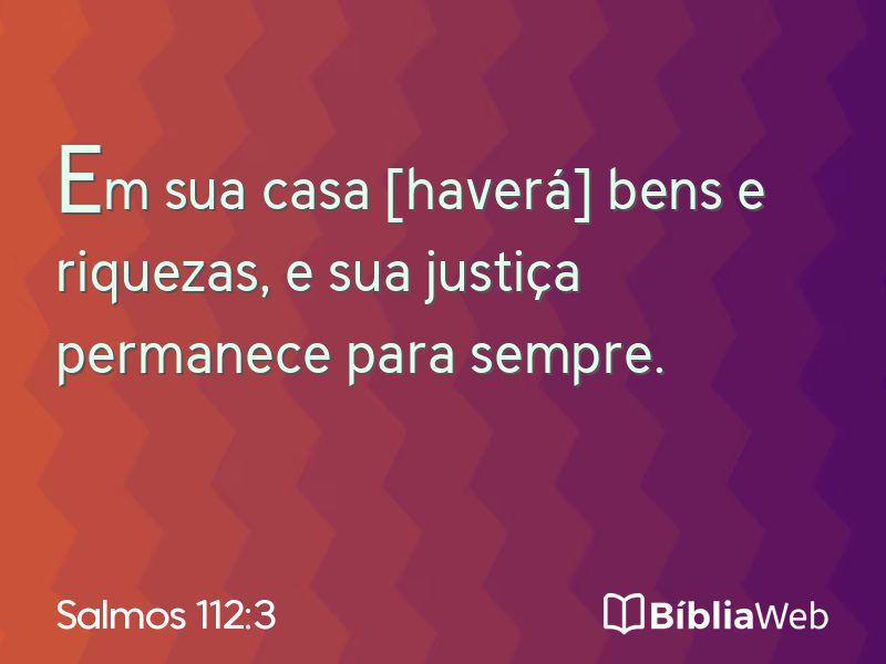 Salmos 112:3 em imagem para compartilhar