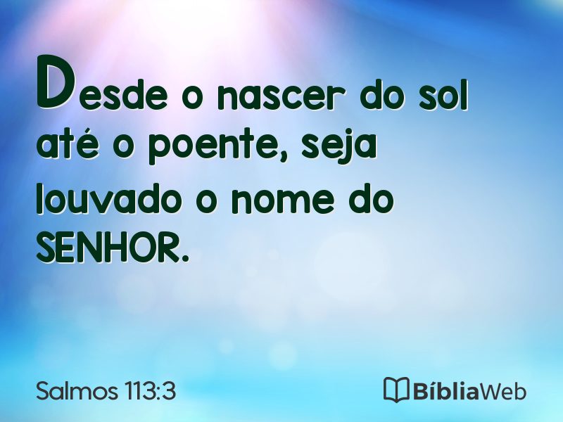 Salmos 113:3 em imagem para compartilhar