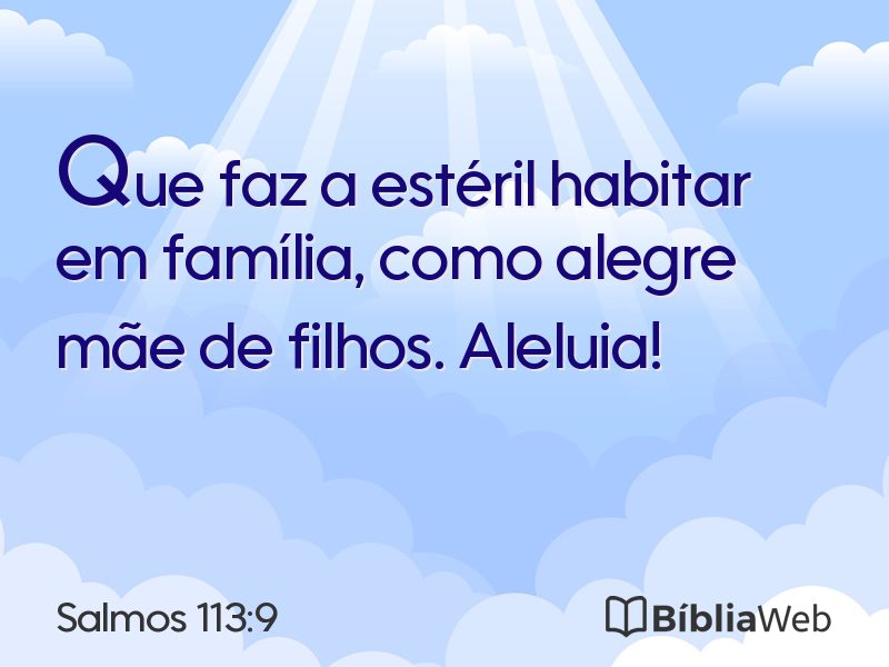 Salmos 113:9 em imagem para compartilhar