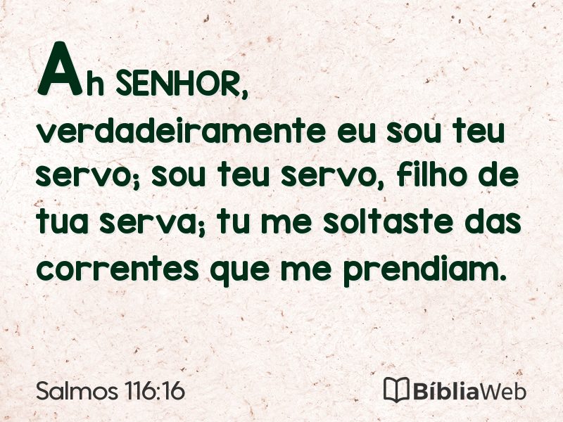 Salmos 116:16 em imagem para compartilhar
