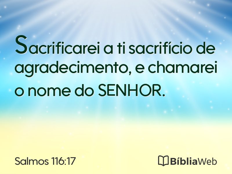 Salmos 116:17 em imagem para compartilhar