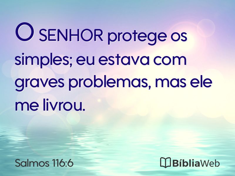 Salmos 116:6 em imagem para compartilhar