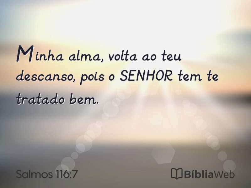Salmos 116:7 em imagem para compartilhar