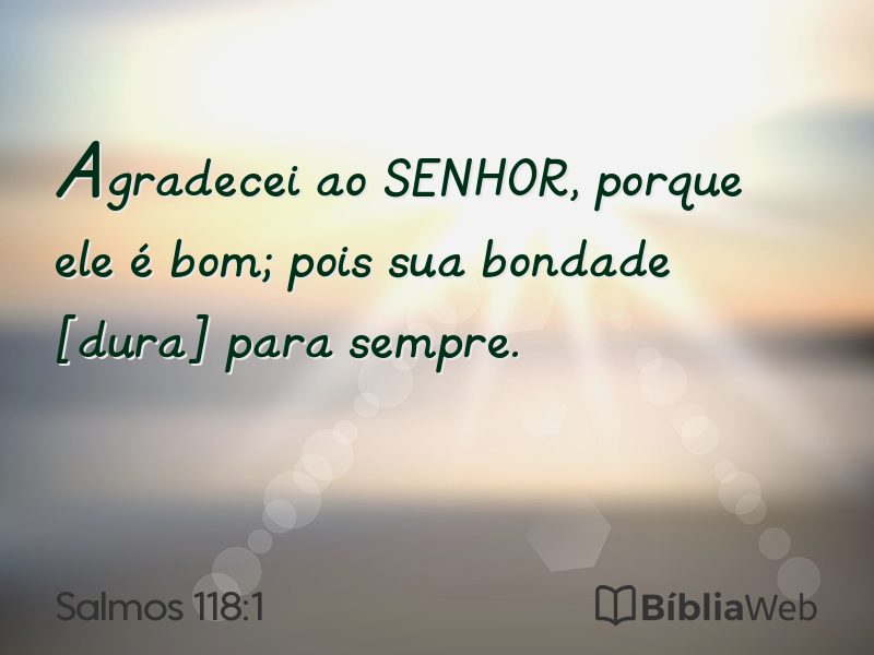 Salmos 118:1 em imagem para compartilhar