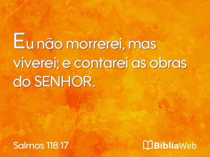 Salmos 118:17 em imagem para compartilhar