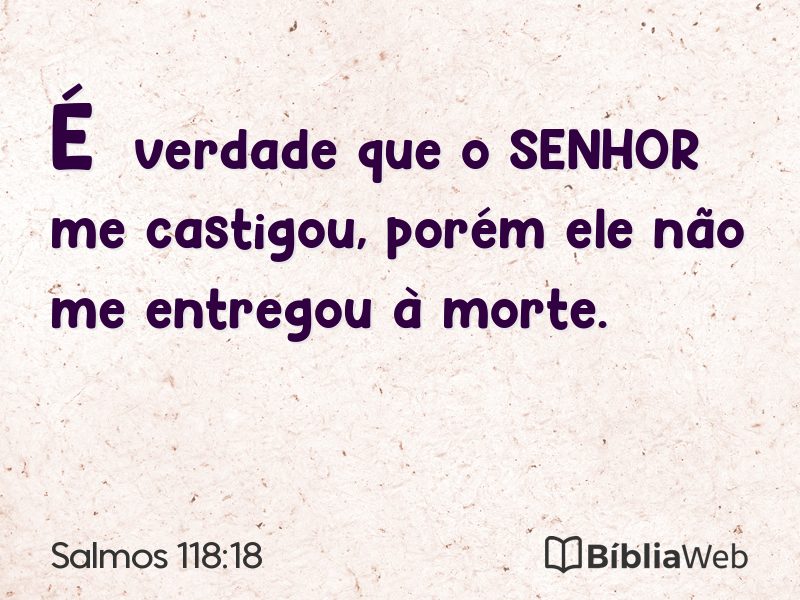 Salmos 118:18 em imagem para compartilhar