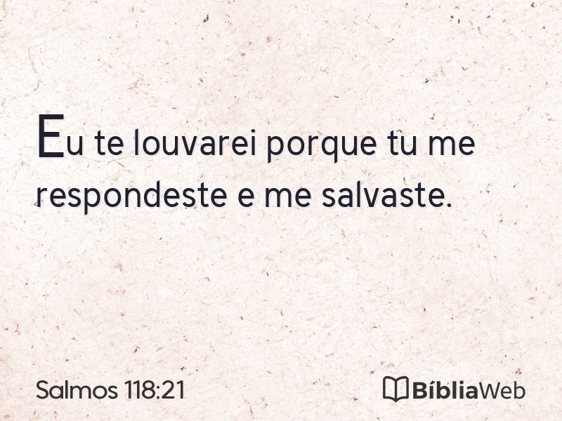 Salmos 118:21 em imagem para compartilhar