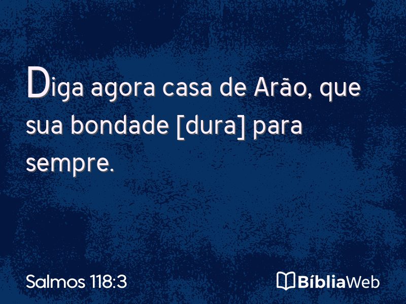Salmos 118:3 em imagem para compartilhar