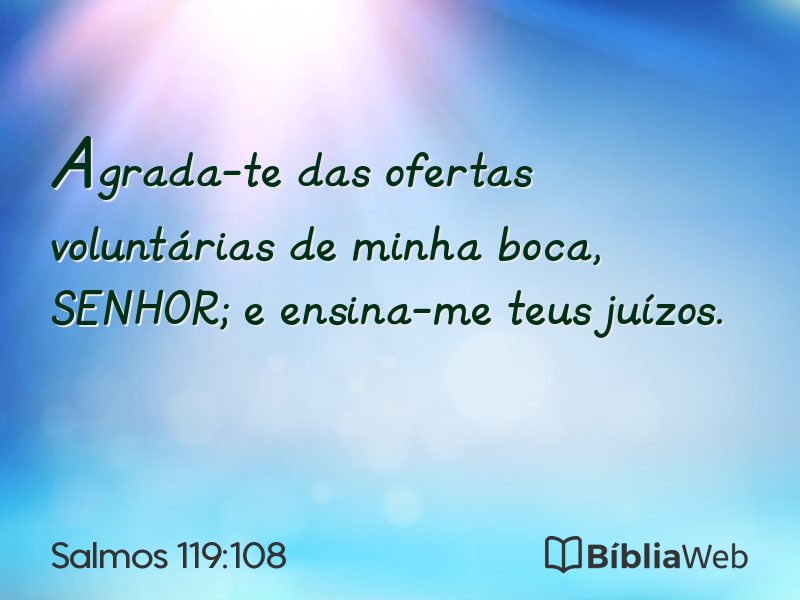 Salmos 119:108 em imagem para compartilhar