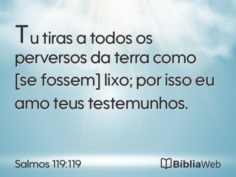 Salmos 119:119 em imagem para compartilhar