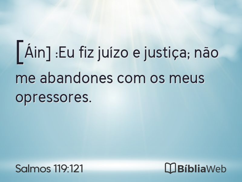 Salmos 119:121 em imagem para compartilhar
