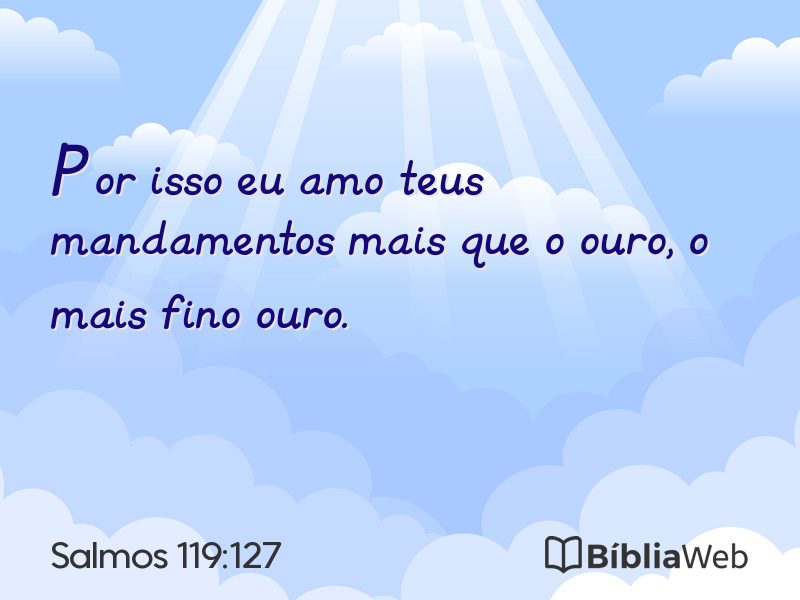 Salmos 119:127 em imagem para compartilhar
