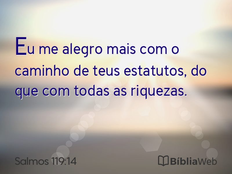Salmos 119:14 em imagem para compartilhar